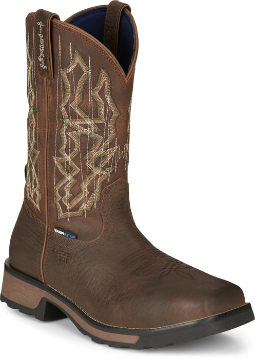 Tony Lama 11in CT WP Mens Cognac Anchor Leather Cowboy Boots