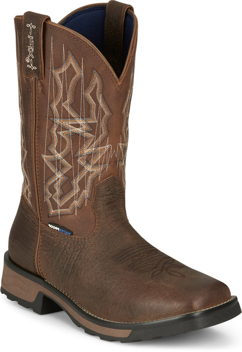 Tony Lama 11in Waterproof Mens Cognac Anchor Leather Cowboy Boots