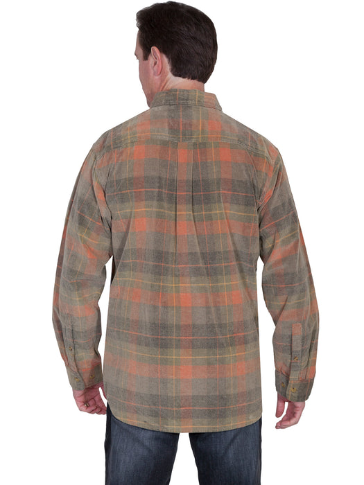 Scully Mens Autumn 100% Cotton Cord Plaid L/S Shirt