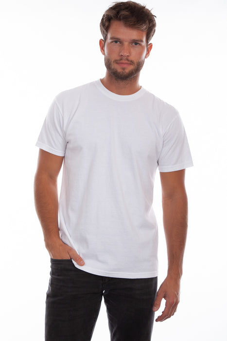 Scully Mens White 100% Cotton Crew S/S T-Shirt