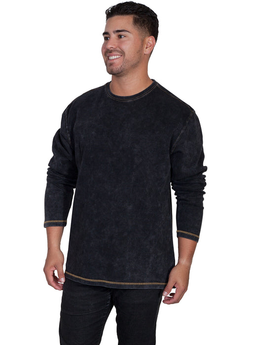 Scully Mens Charcoal 100% Cotton Beefy L/S T-Shirt