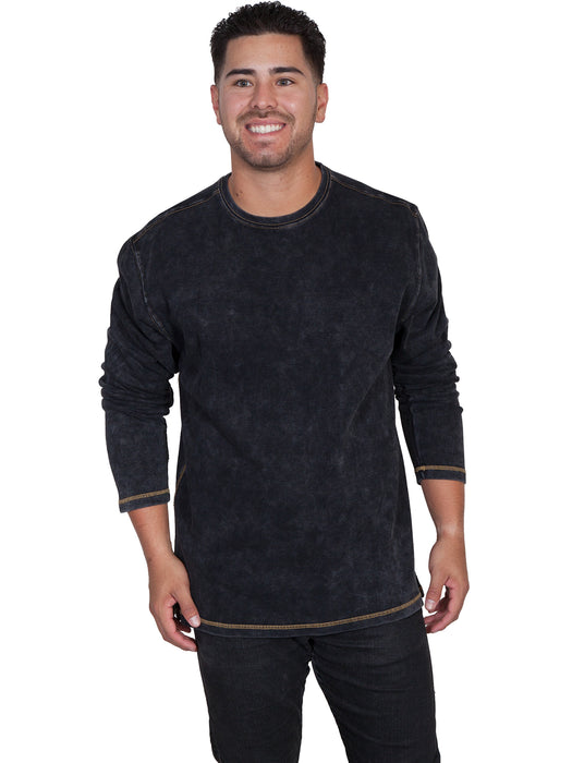 Scully Mens Charcoal 100% Cotton Beefy L/S T-Shirt