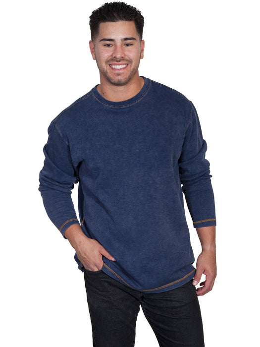 Scully Mens Navy 100% Cotton Beefy L/S T-Shirt