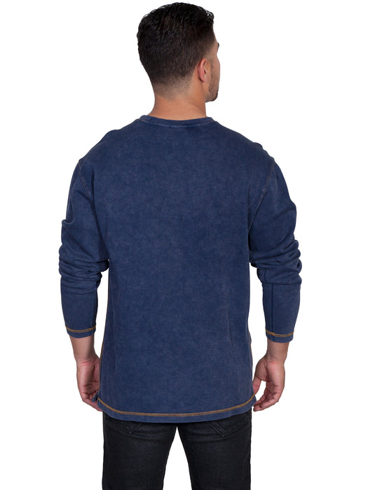 Scully Mens Navy 100% Cotton Beefy L/S T-Shirt