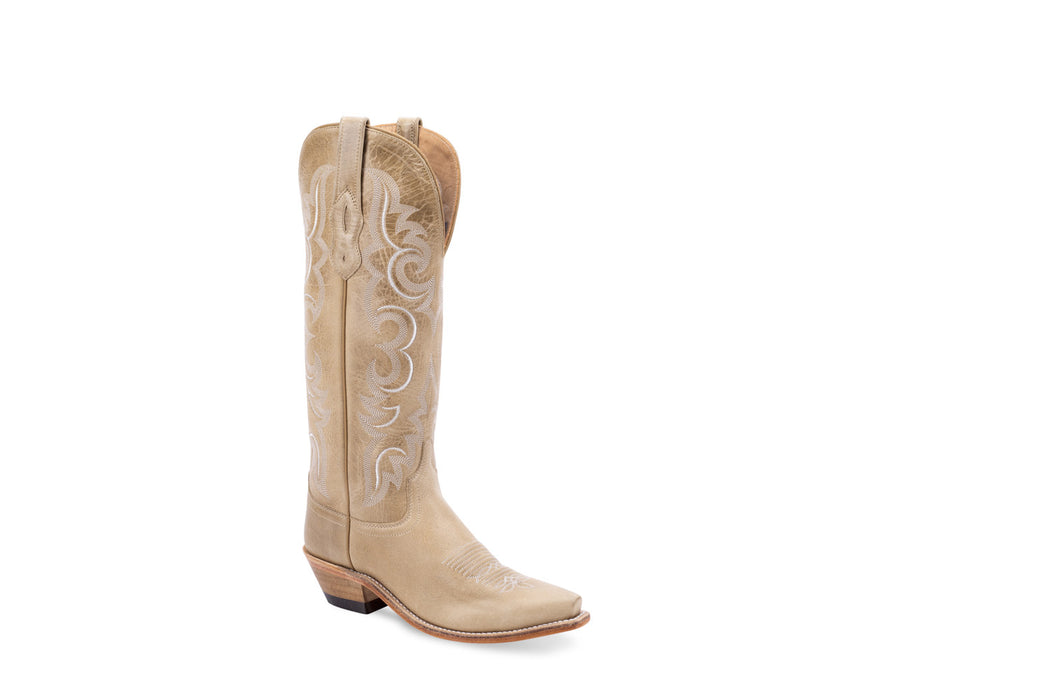 Old West Womens 14in Western Tan Leather Cowboy Boots