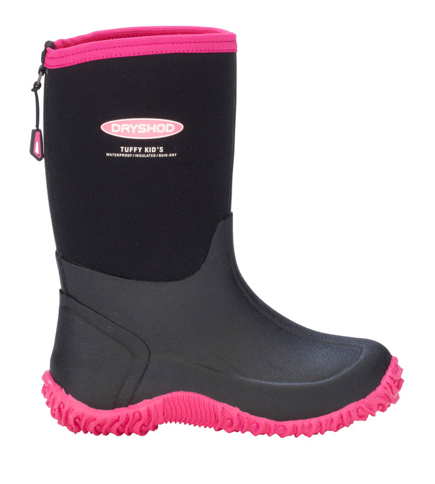 Dryshod Kids Girls Sport Tuffy Black/Pink Rubber Barn Boots