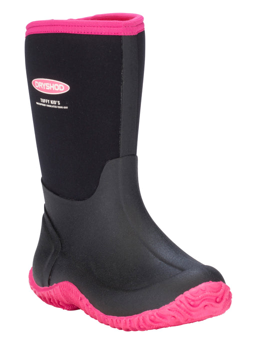 Dryshod Kids Girls Sport Tuffy Black/Pink Rubber Barn Boots