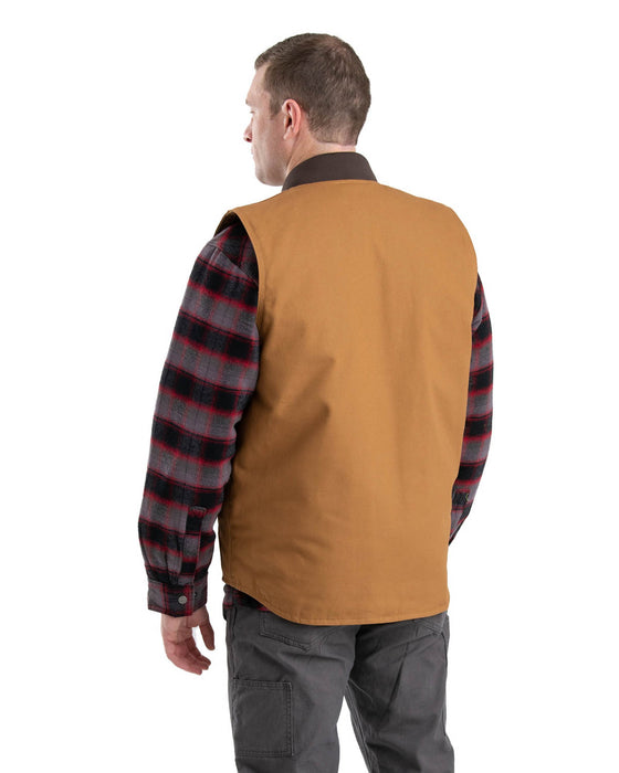 Berne Mens Brown Duck 100% Cotton Duck Workmans Vest Quilt Lined