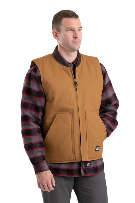 Berne Mens Brown Duck 100% Cotton Duck Workman's Vest Quilt Lined