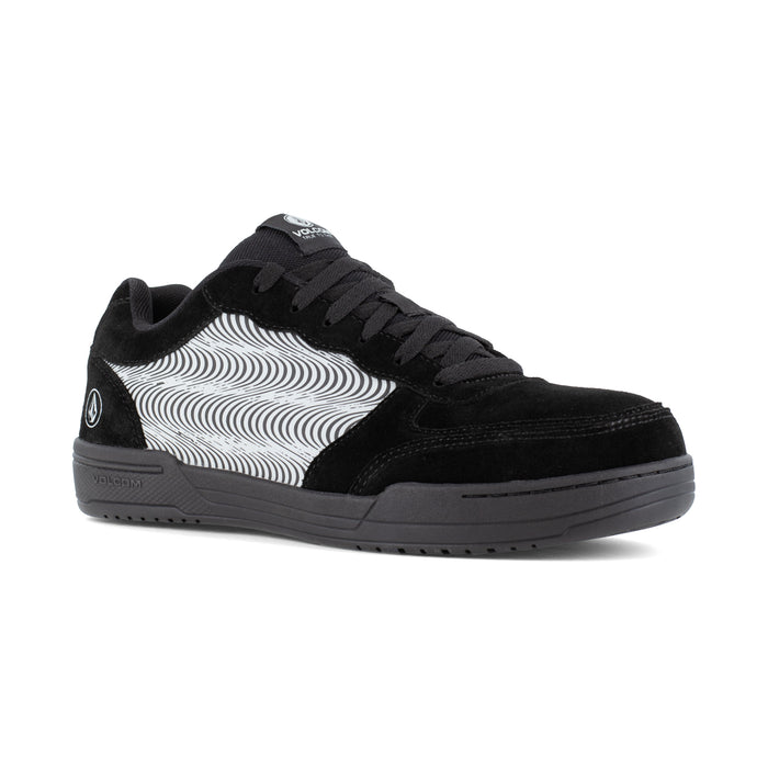 Volcom Mens Hybrid Black/Grey Leather CT Skate-Inspired Work Shoes