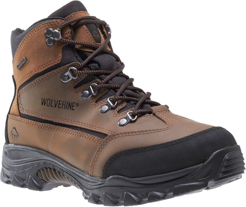 Wolverine Mens Brown/Black Leather Spencer WP Mid Hiking Boots