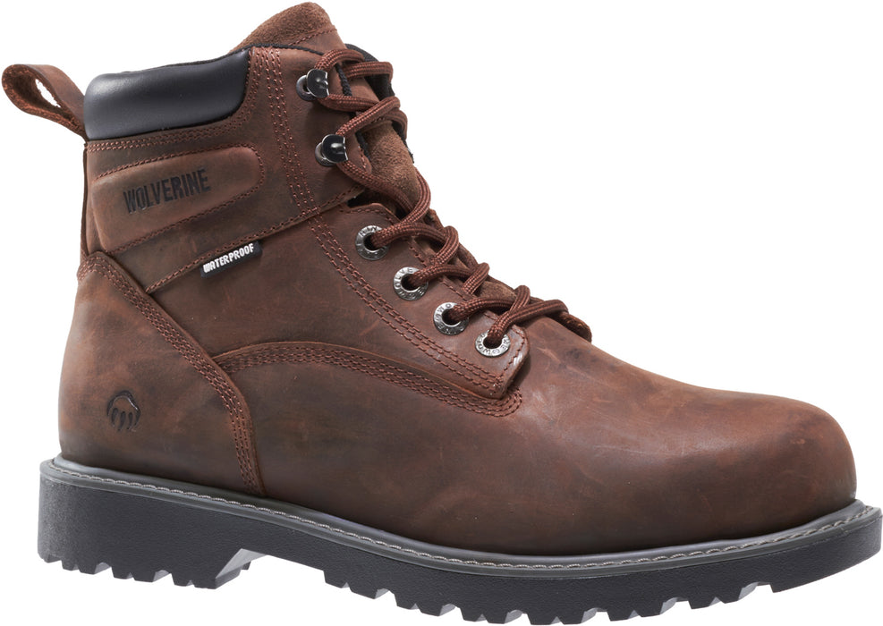 Wolverine Mens Dark Brown Leather Floorhand WP ST 6in Work Boots