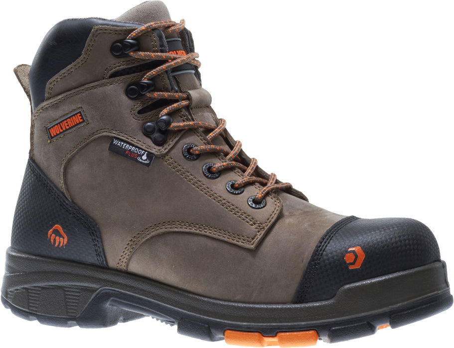 Wolverine Mens Brown Leather Blade LX WP CarbonMax 6in Work Boots