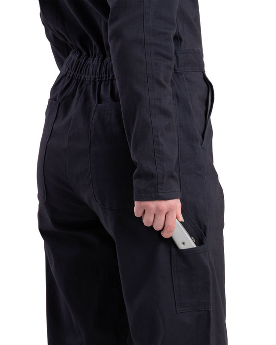 Berne Womens Highland Flex Unlined Navy Cotton Blend Work Coverall