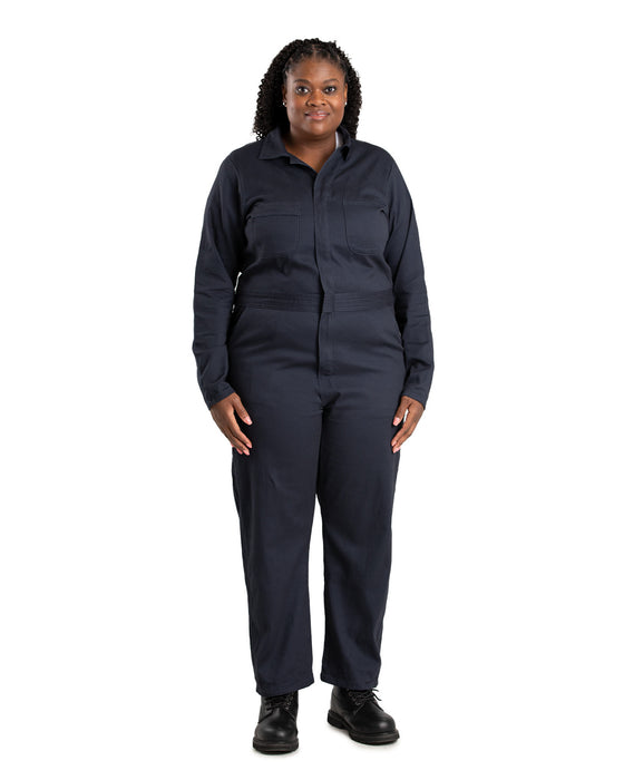 Berne Womens Highland Flex Unlined Navy Cotton Blend Work Coverall