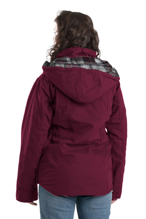 Berne Apparel Womens Vintage Washed Duck Barn Maroon 100% Cotton Jacket