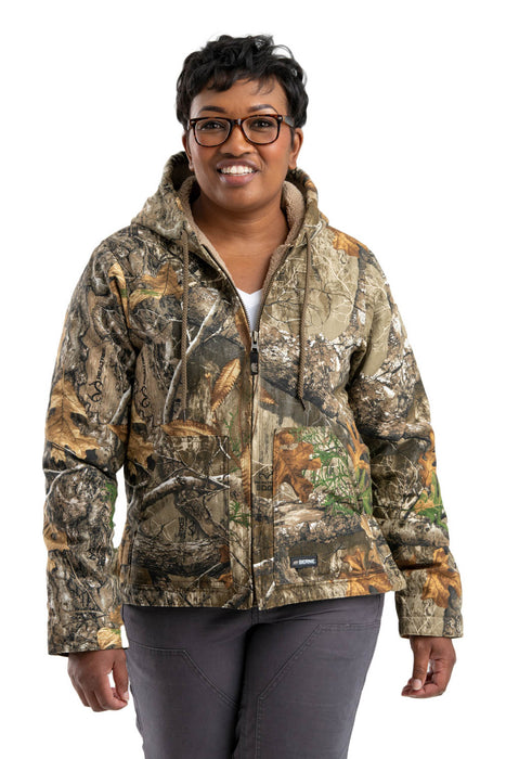 Berne Realtree Edge 100% Cotton Ladies Hooded Coat Sherpa