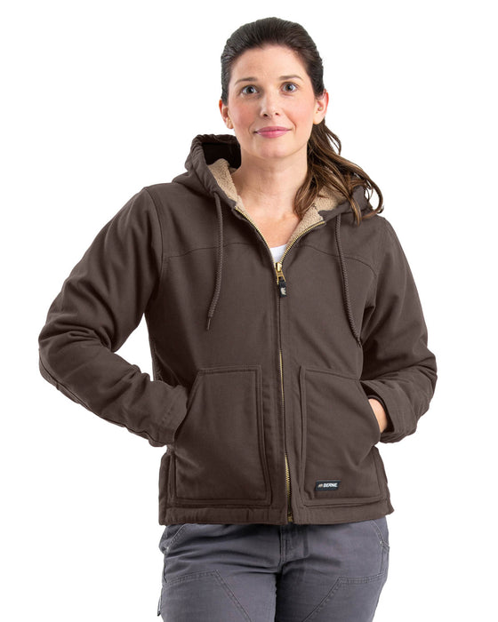 Berne Tuscan 100% Cotton Ladies Hooded Coat Sherpa