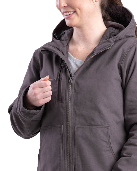 Berne Ladies Titanium 100% Cotton Ladies Hooded Jacket