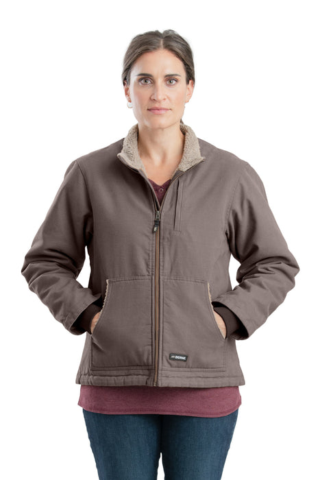 Berne Womens Sherpa-Lined Softstone Duck Tuscan 100% Cotton Jacket