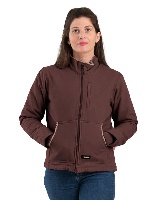 Berne Womens Sherpa-Lined Softstone Duck Tuscan 100% Cotton Jacket