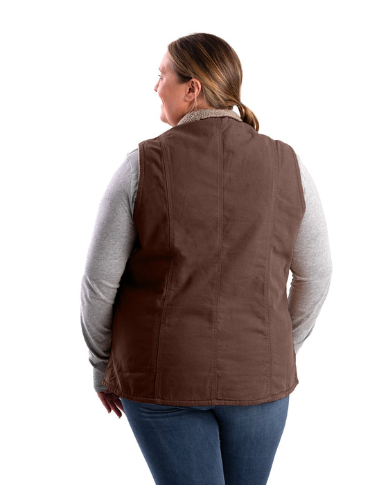 Berne Womens Sherpa-Lined Softstone Duck Tuscan 100% Cotton Vest