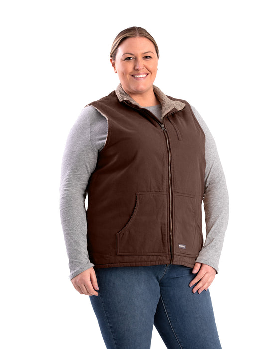 Berne Womens Sherpa-Lined Softstone Duck Tuscan 100% Cotton Vest