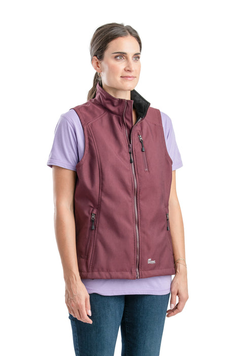 Berne Maroon Cotton Blend Womens Softshell Vest