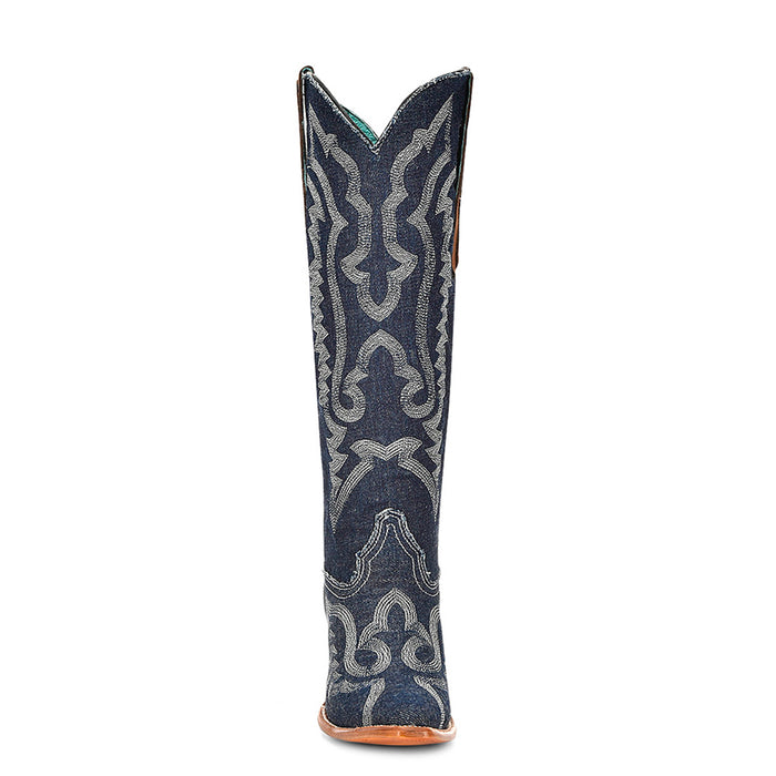 Corral Womens Embroidery Tall Top Pointed Denim Textile 16in Cowboy Boots