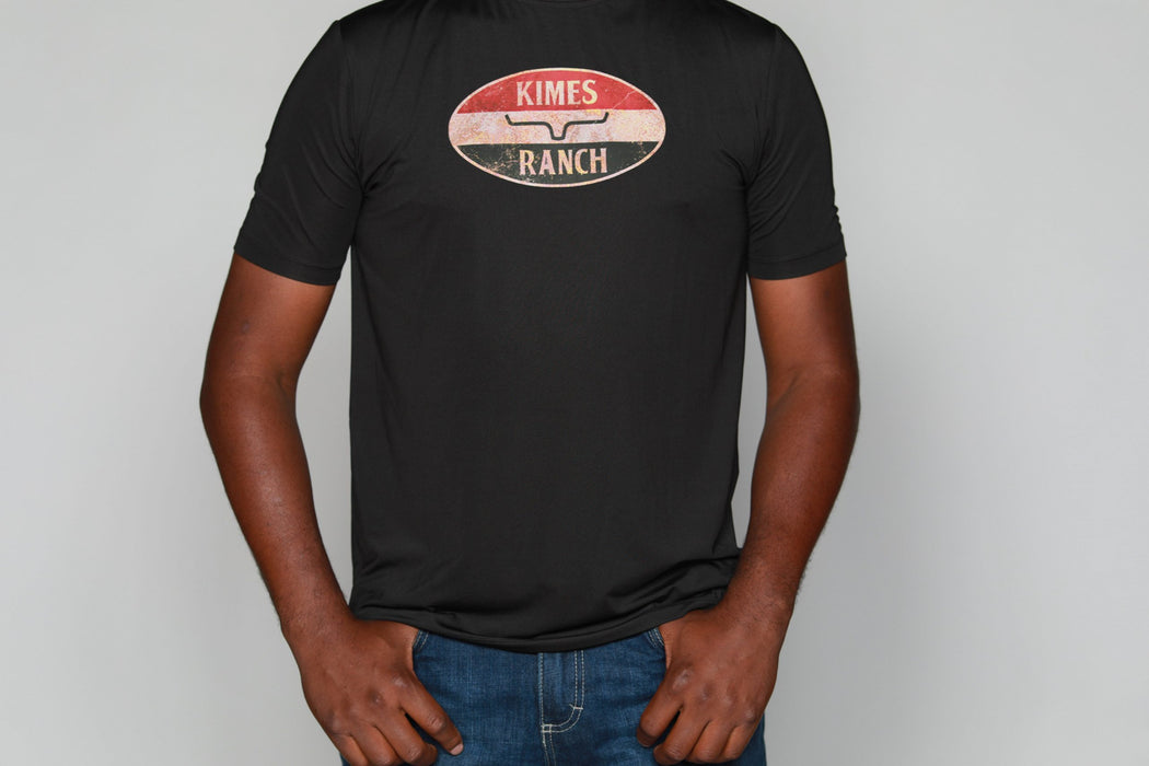 Kimes Ranch Mens American Standard Tee Black Polyester S/S T-Shirt