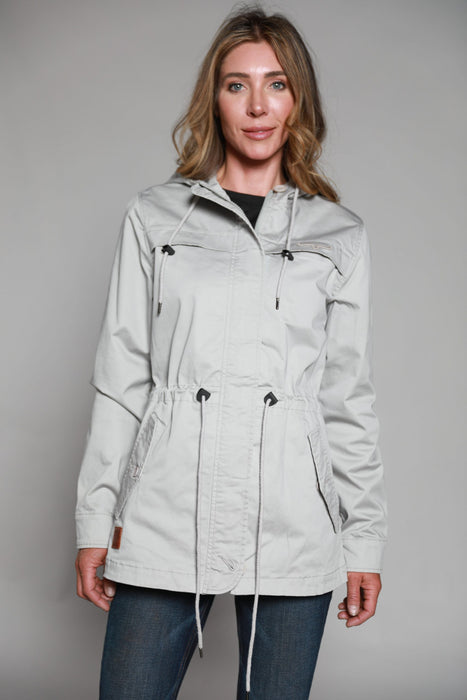 Kimes Ranch Womens Longrider 2 Anorak Frost Grey Cotton Blend Jacket