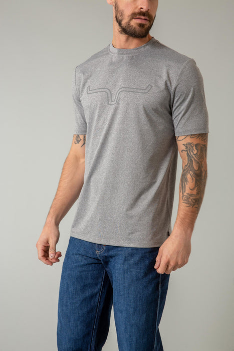 Kimes Ranch Mens Outlier Tech Heather Grey Cotton Blend S/S T-Shirt